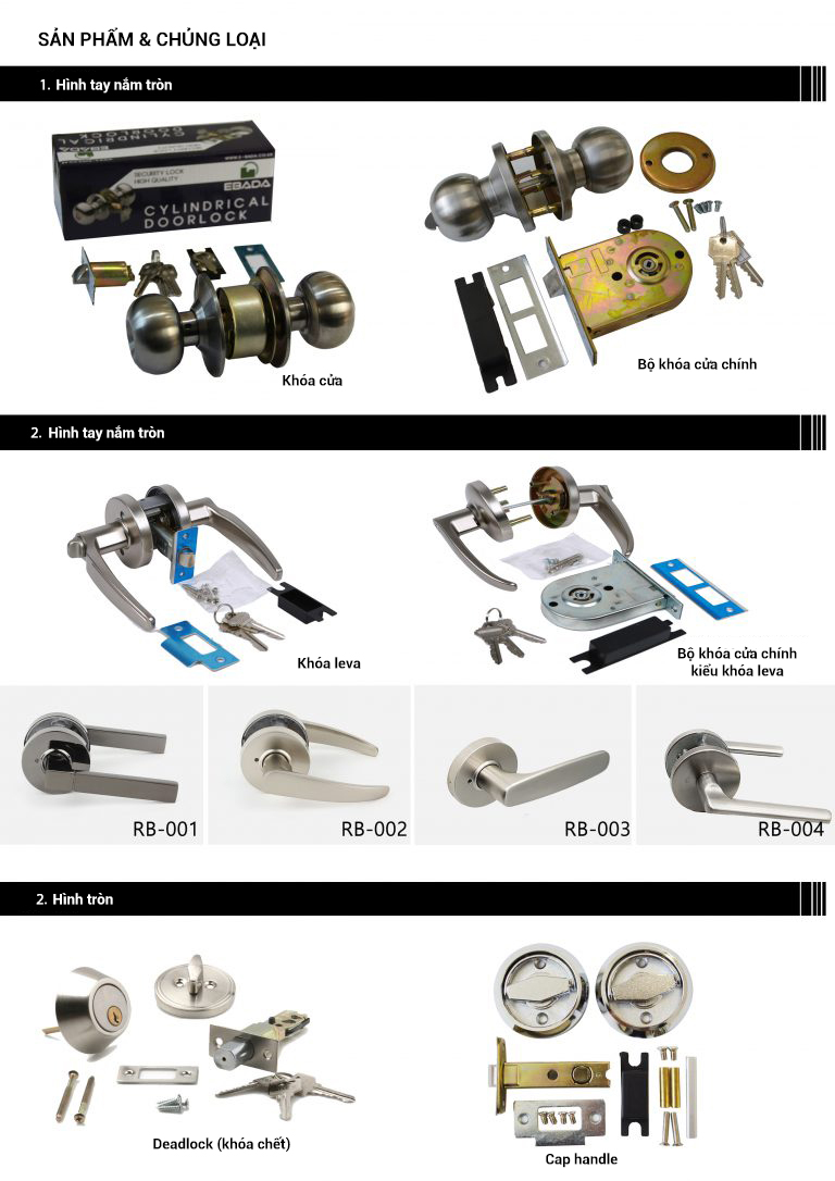 Các mẫu khóa cửa mở