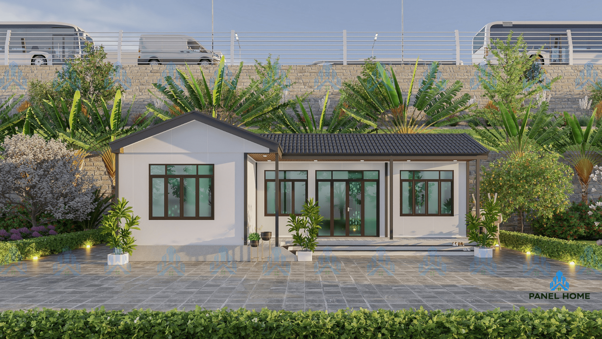 Mẫu nhà lắp ghép hình chữ L