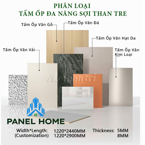 Các loại tấm ốp than tre